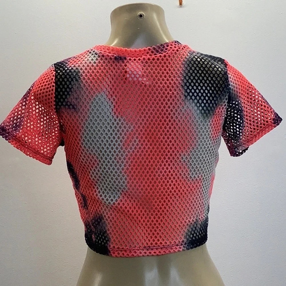 U.O. Size Small Neon Mesh Front Knot Design Crop Top.Made in USA. New - Picture 4 of 4